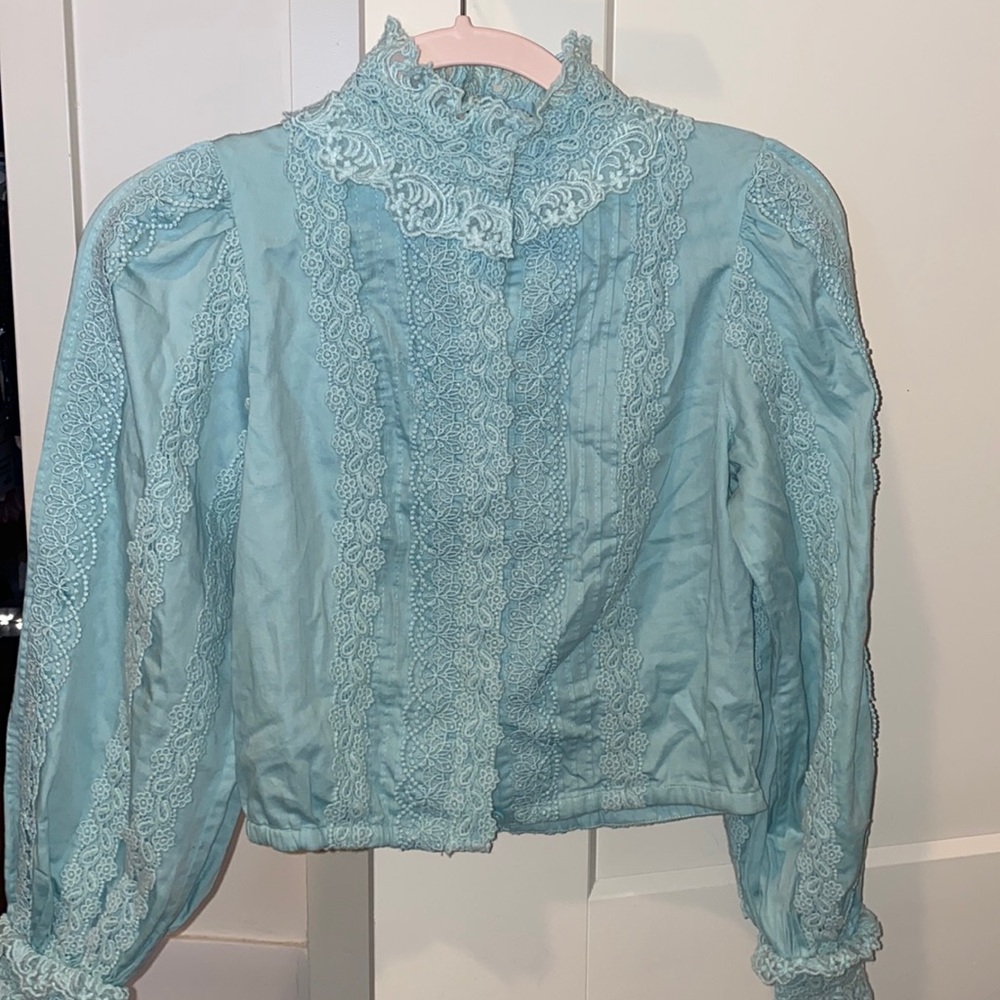 Alice and Olivia front lace blouse